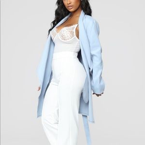 Light Blue tie up Coat